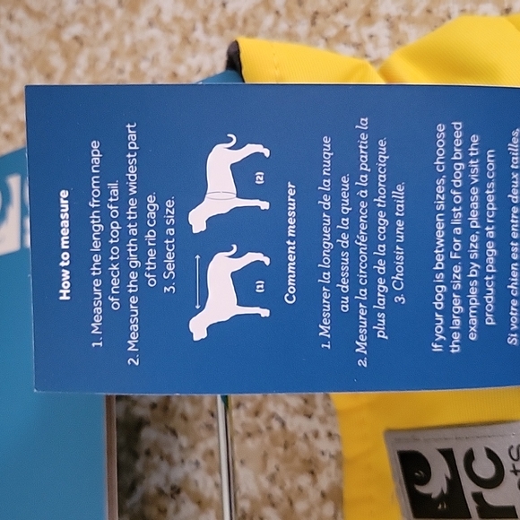 yellow Cascade dog coat with reflective stripes fleeced lined Rcpets size 16" - Picture 5 of 5